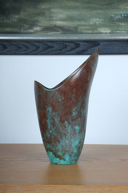 Vintage Japanese Bronze Asymmetrical Vase by Nakajima Yasumi II