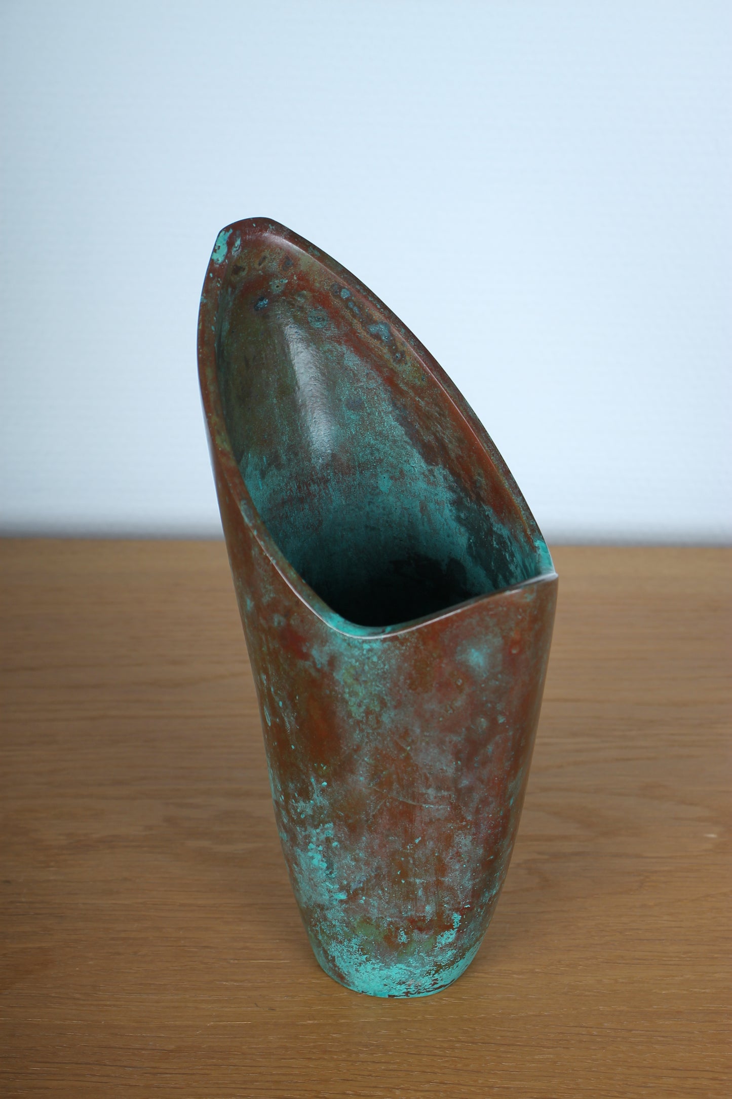 Vintage Japanese Bronze Asymmetrical Vase by Nakajima Yasumi II