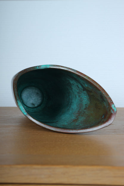 Vintage Japanese Bronze Asymmetrical Vase by Nakajima Yasumi II