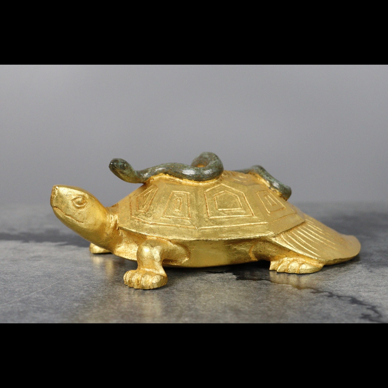 Bronze Turtle with Snake by Tsuda Eijyu