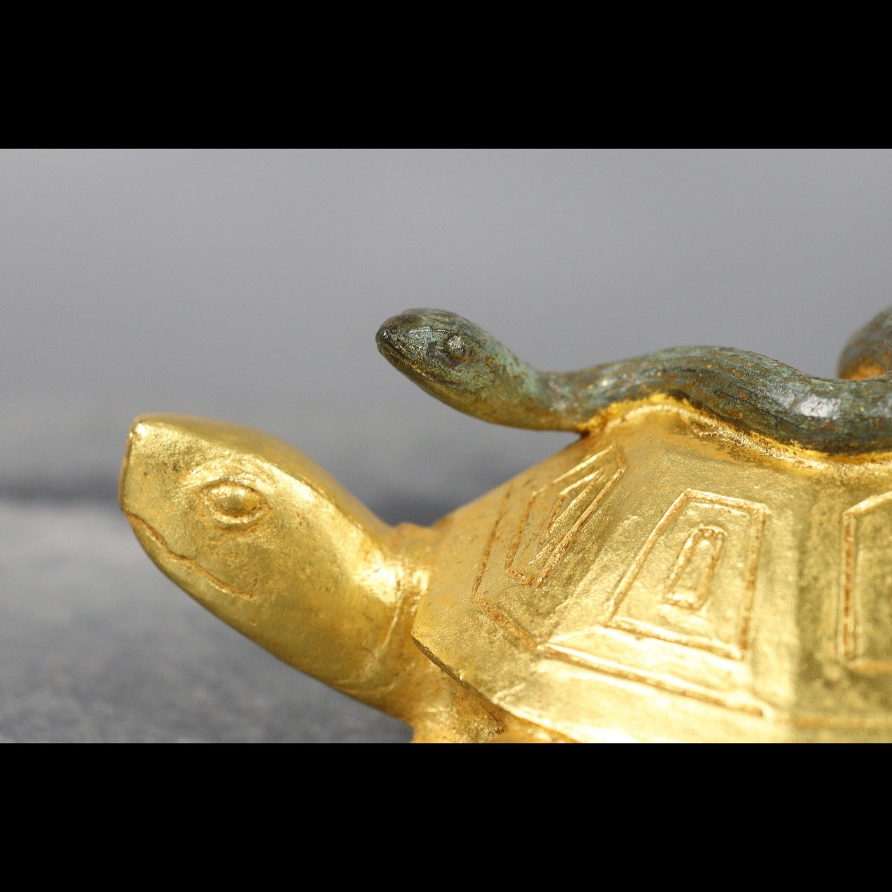 Bronze Turtle with Snake by Tsuda Eijyu