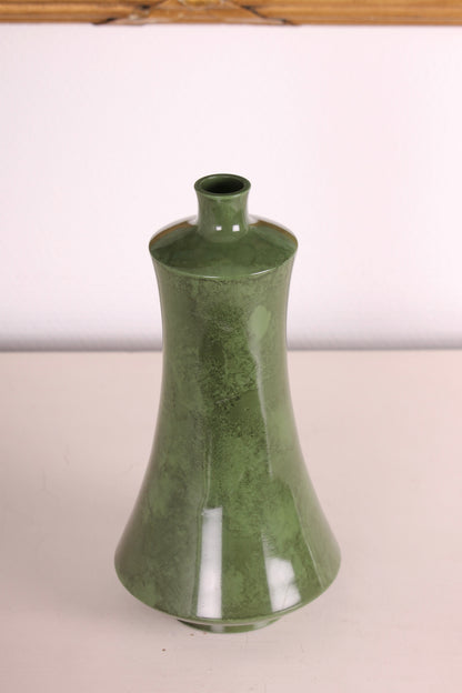 Vintage Japanese Bronze Vase with Mottled Green Surface