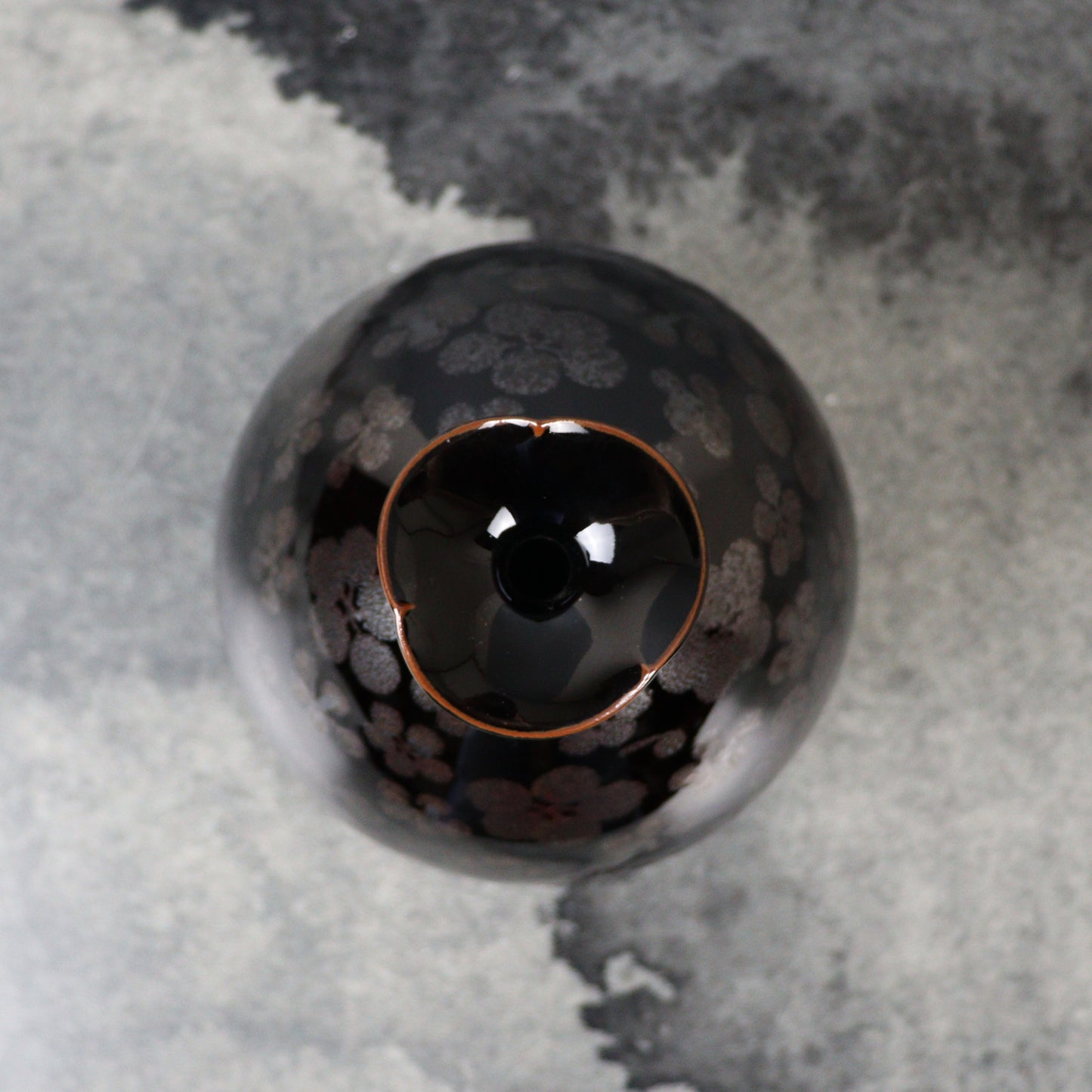 Tenmoku Black Arita Porcelain Vase by Fujii Shumei