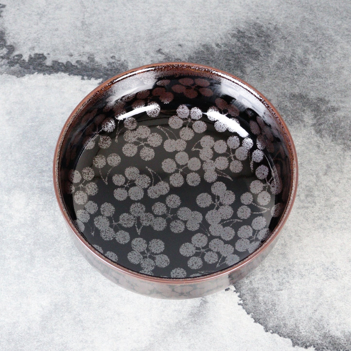 Tenmoku Black Arita Porcelain Bowl by Fujii Shumei