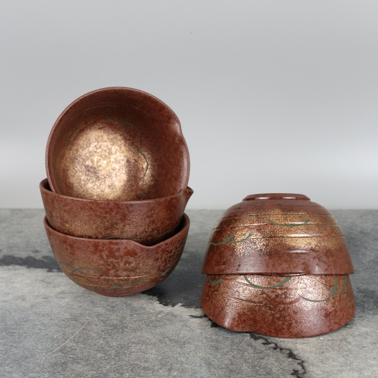 Set of 5 Vintage Japanese Ceramic Bowls