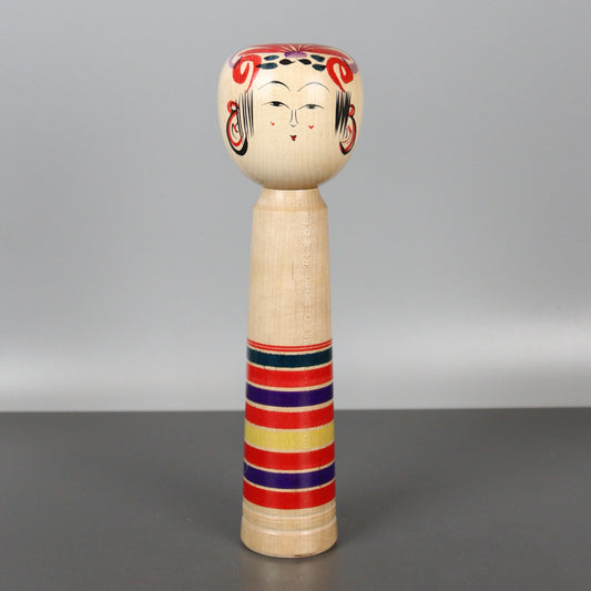 Musical Kokeshi Doll Colorful Stripes