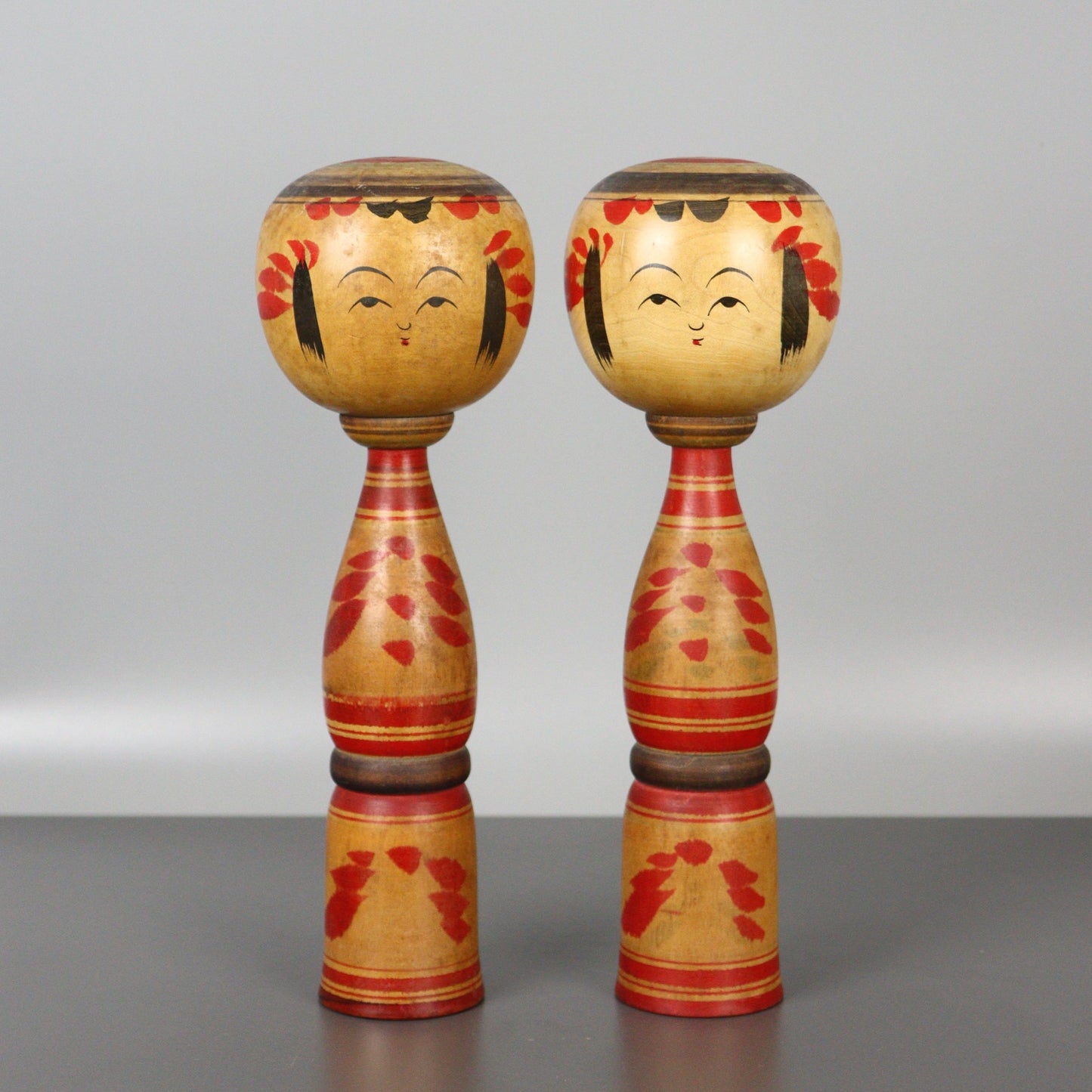 Pair of Kokeshi Dolls Constricted Neck