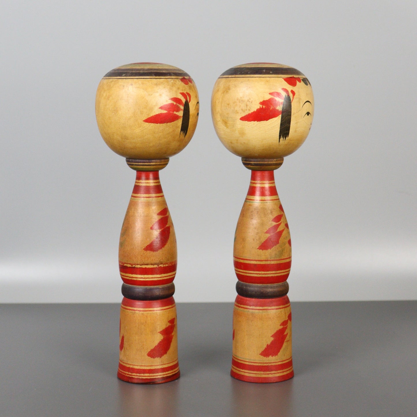 Pair of Kokeshi Dolls Constricted Neck