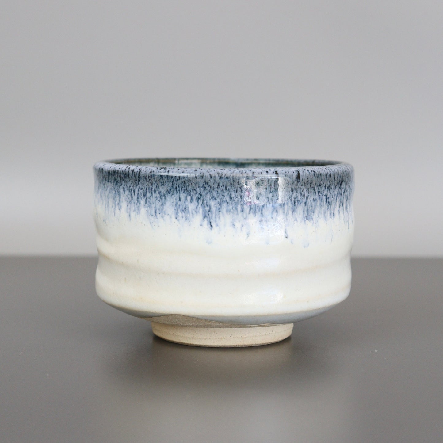 White Chawan Blue Glaze