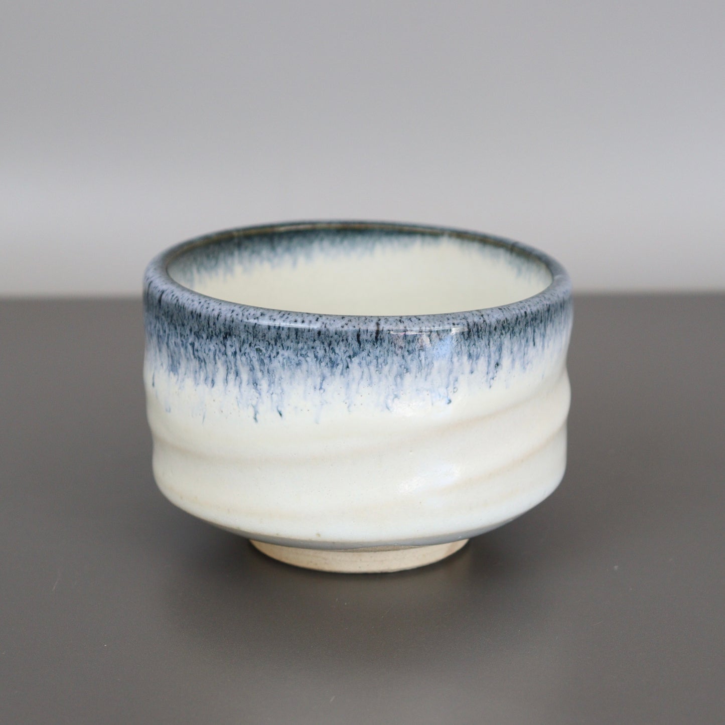 White Chawan Blue Glaze