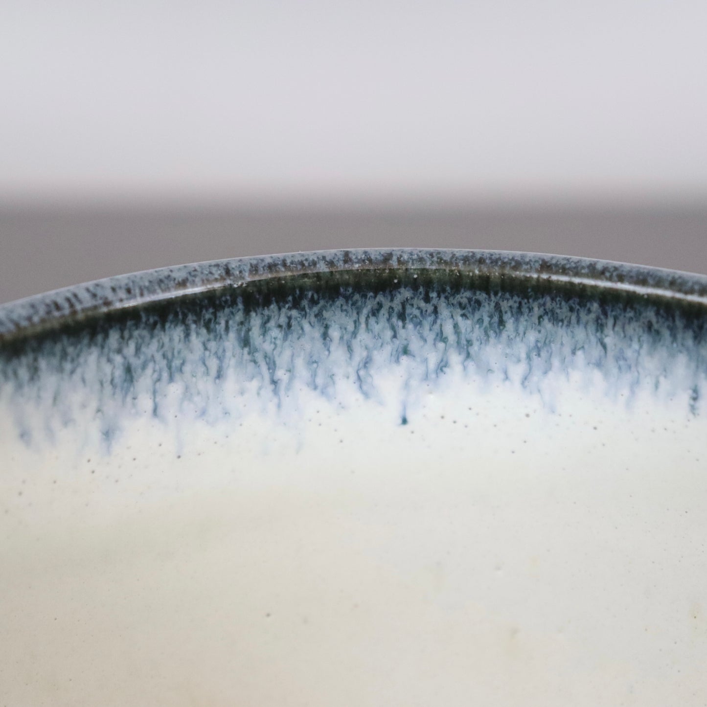 White Chawan Blue Glaze