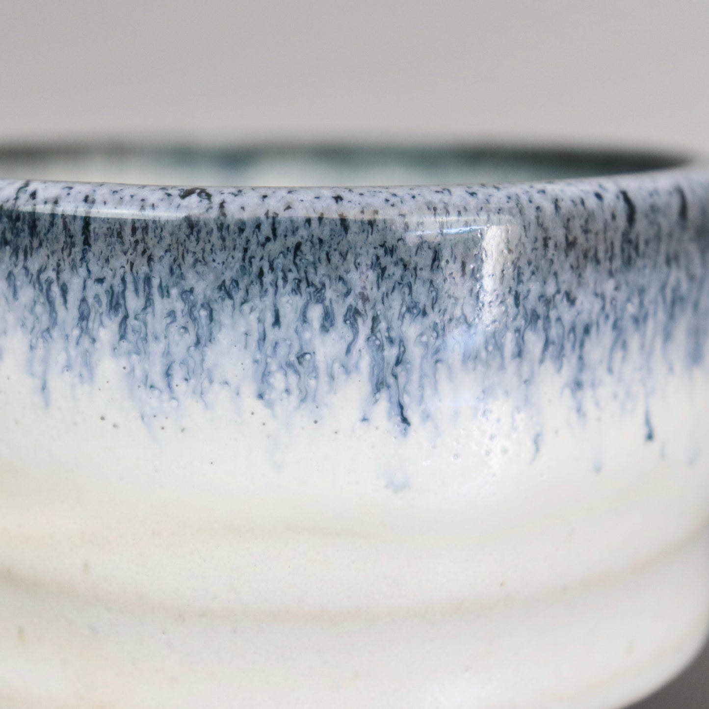 White Chawan Blue Glaze