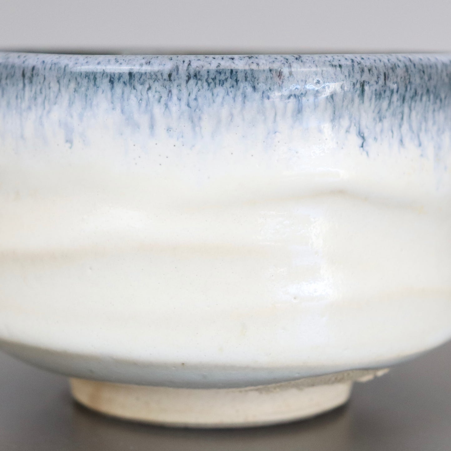 White Chawan Blue Glaze