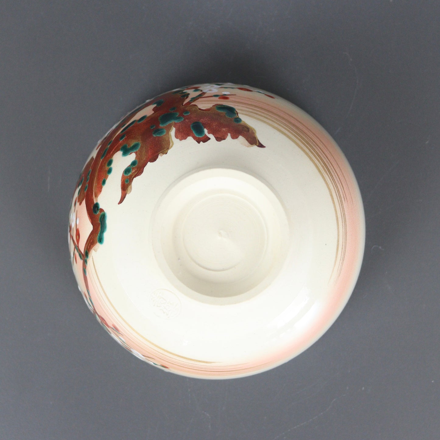 Beige Pink Chawan Plum Blossoms