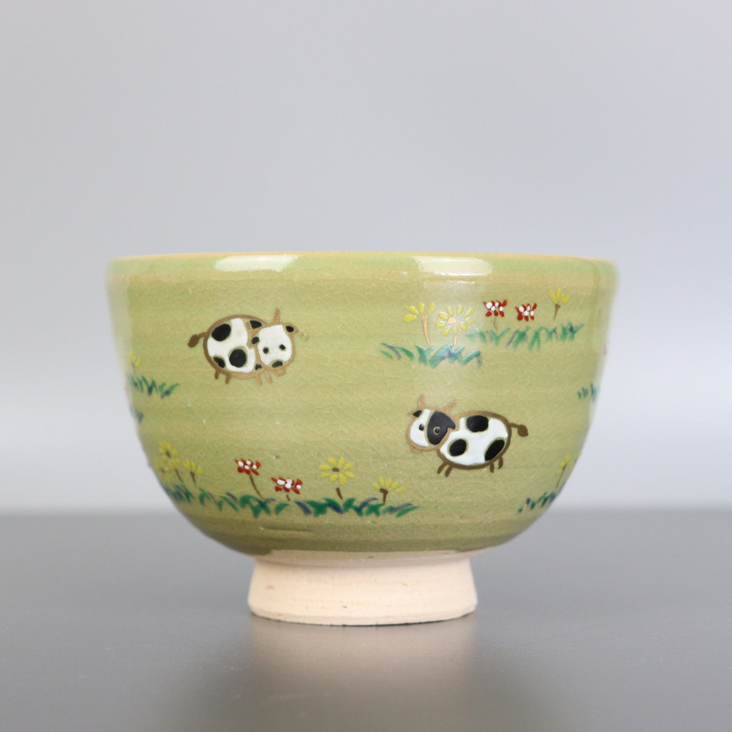 Green Chawan Cow on Ranch