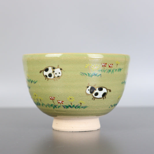 Green Chawan Cow on Ranch