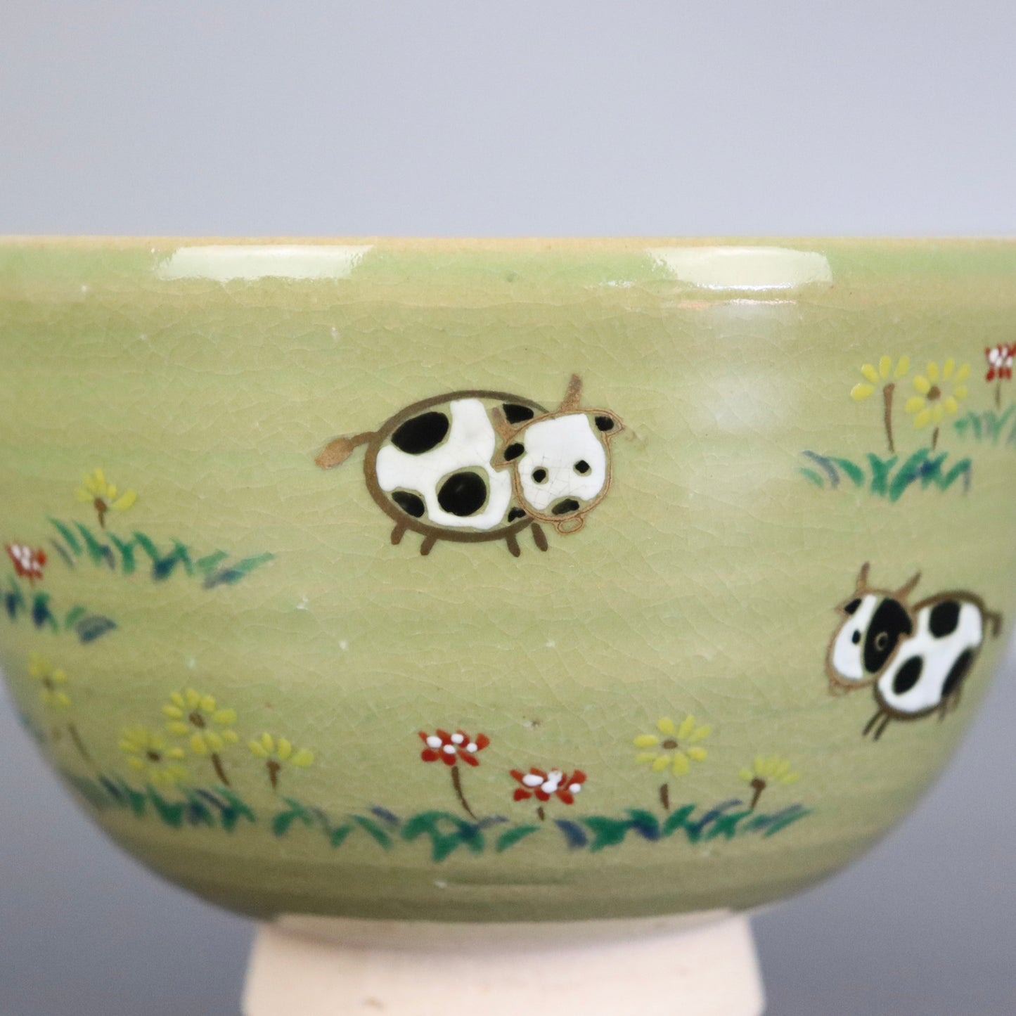 Green Chawan Cow on Ranch