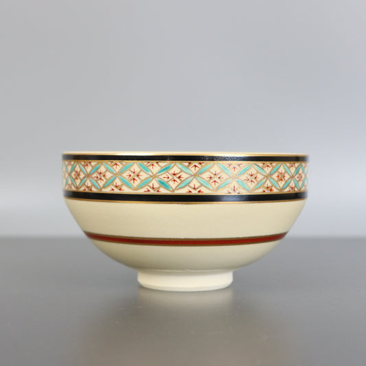 Beige Chawan Geometric Pattern