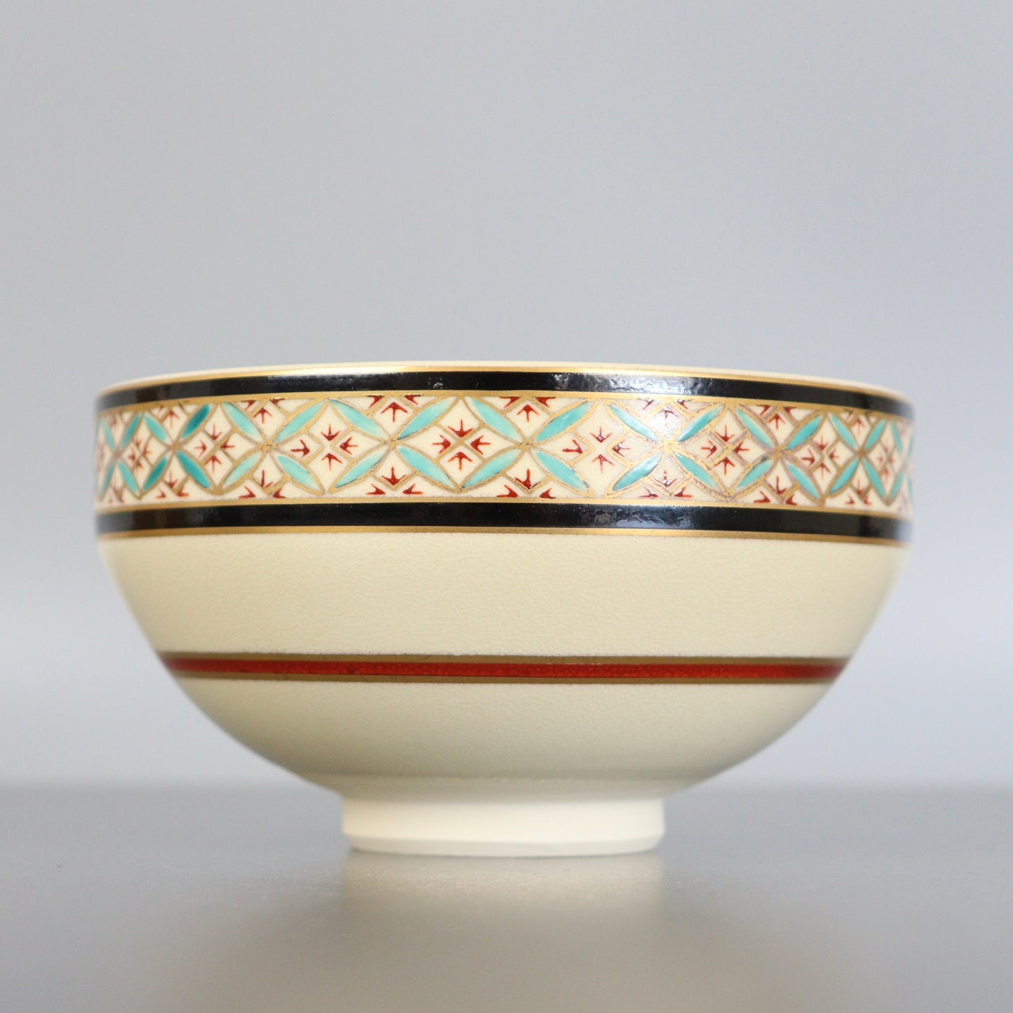 Beige Chawan Geometric Pattern