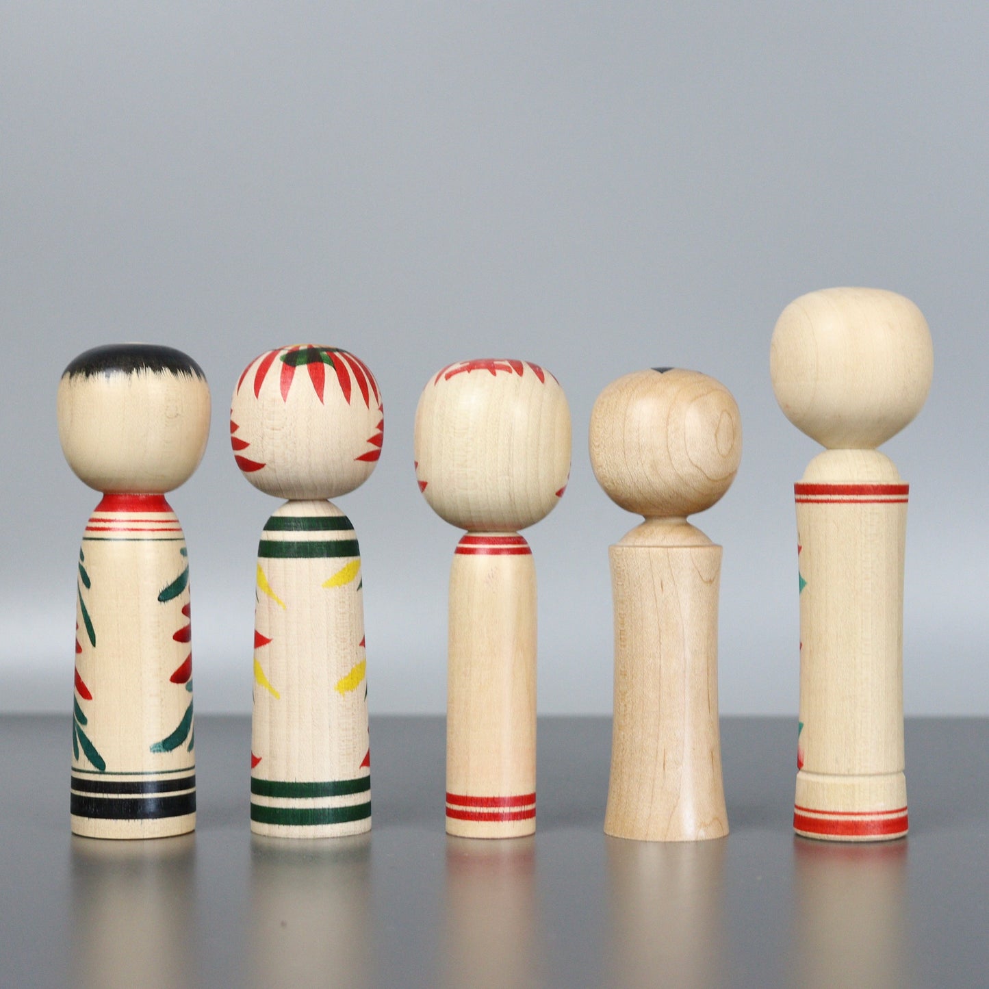 Set of 5 Small Kokeshi Dolls