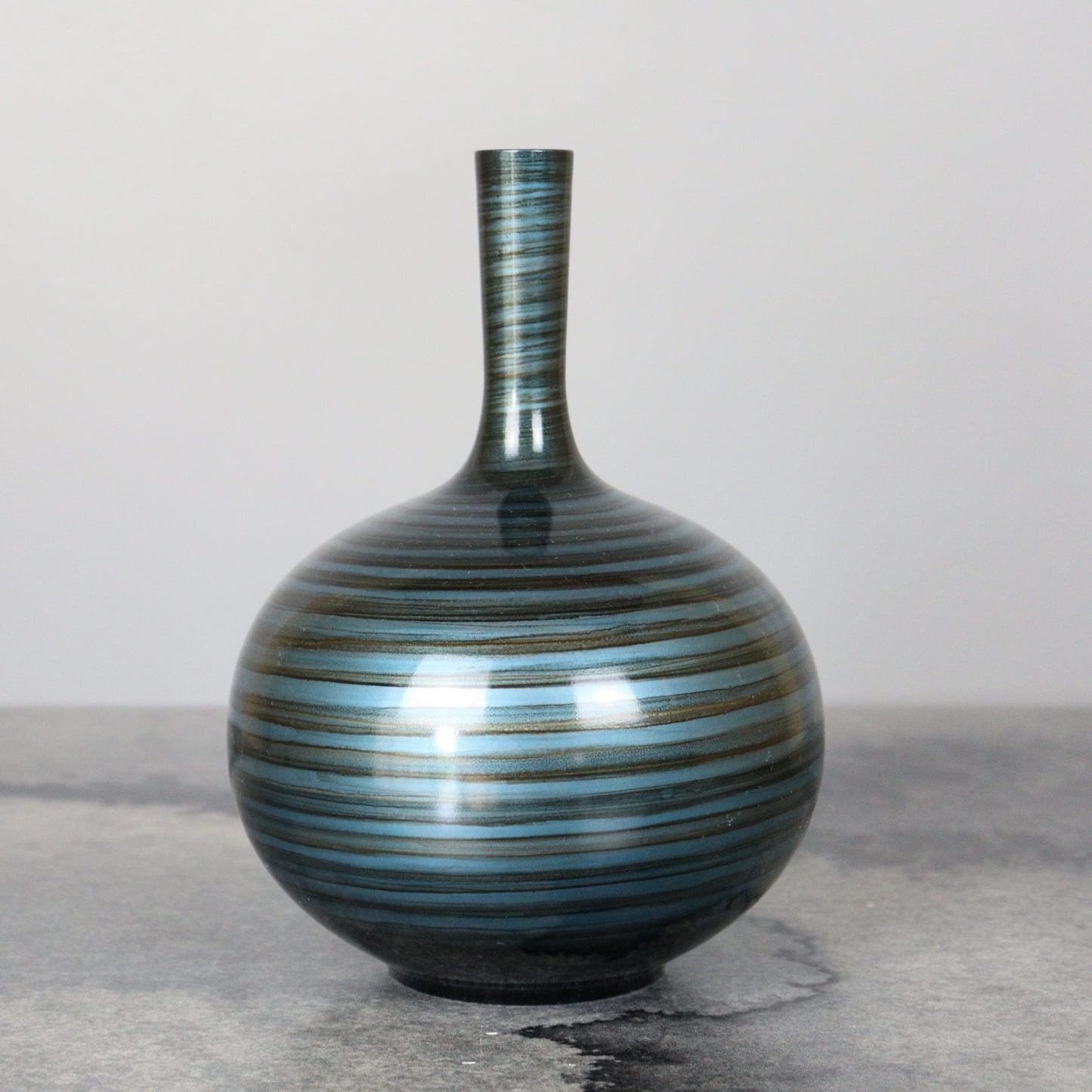 Blue Swirl Bronze Vase