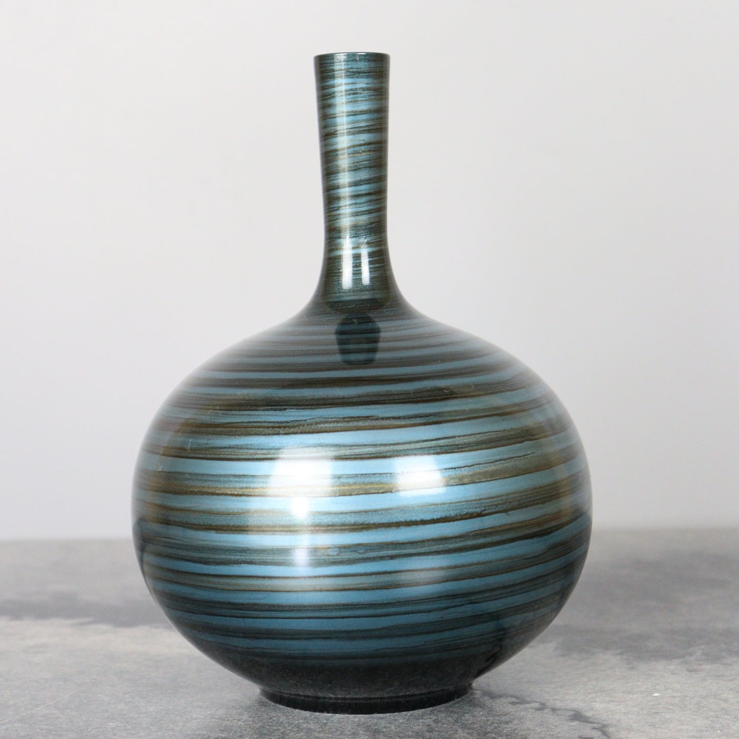 Blue Swirl Bronze Vase