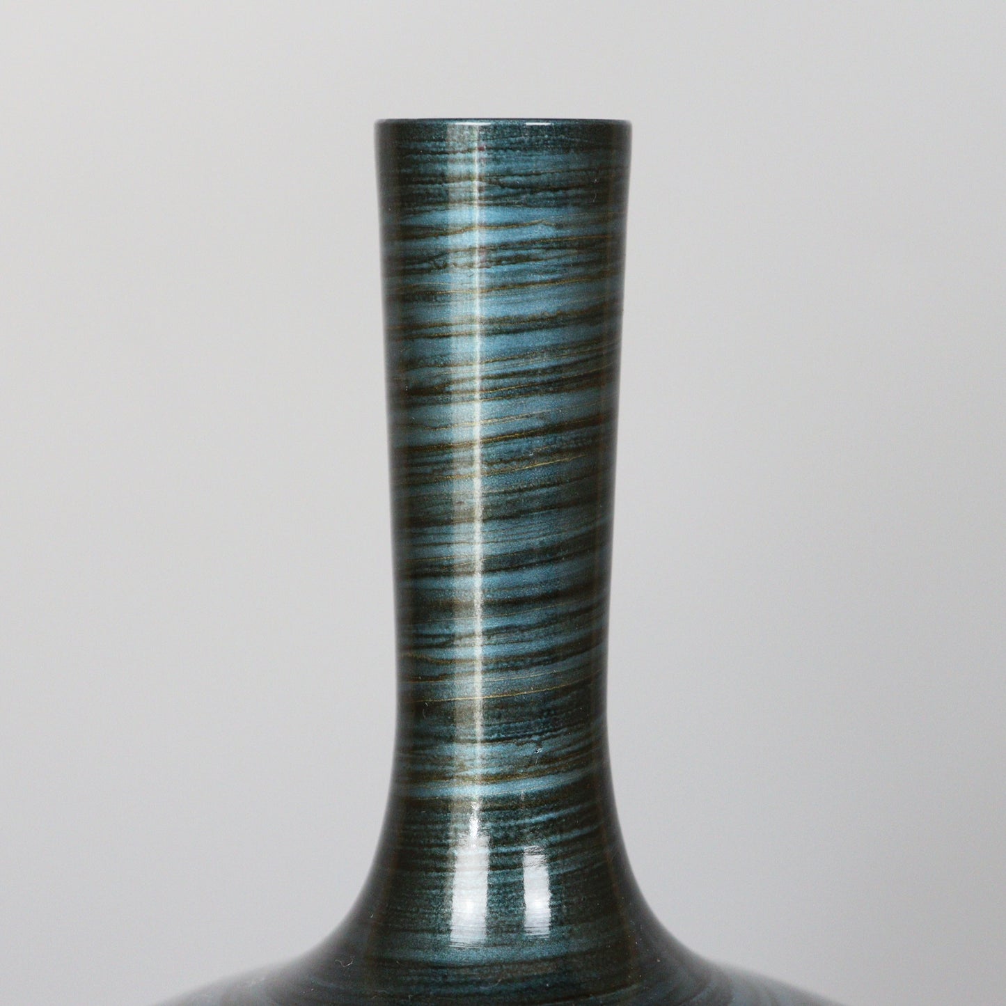 Blue Swirl Bronze Vase