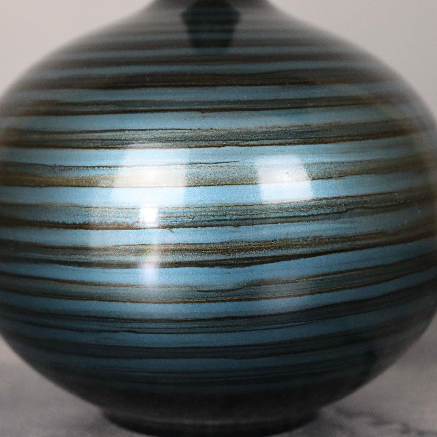 Blue Swirl Bronze Vase