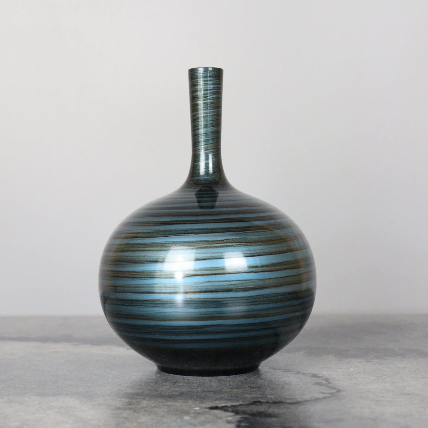 Blue Swirl Bronze Vase