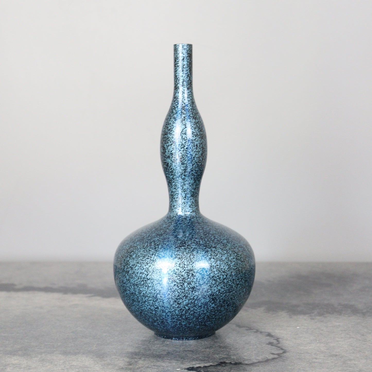 Blue "Hyotan" shaped Bronze Vase