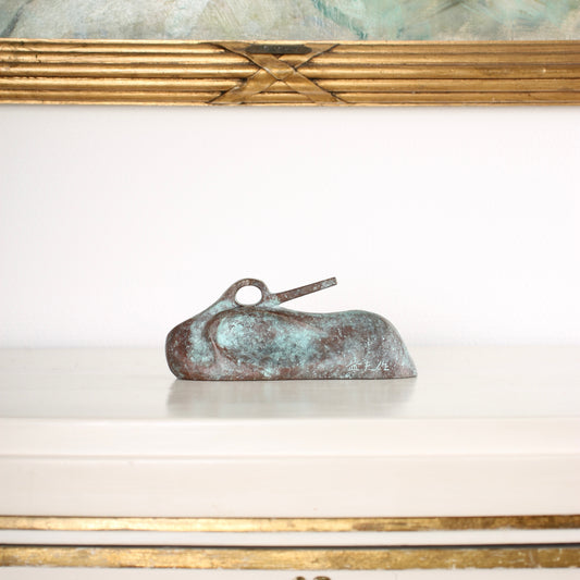 Vintage Japanese Bronze Crane Sculpture