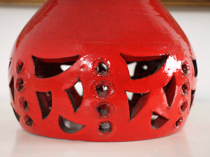 Midcentury Danish Ceramic Pendant Lamp Red