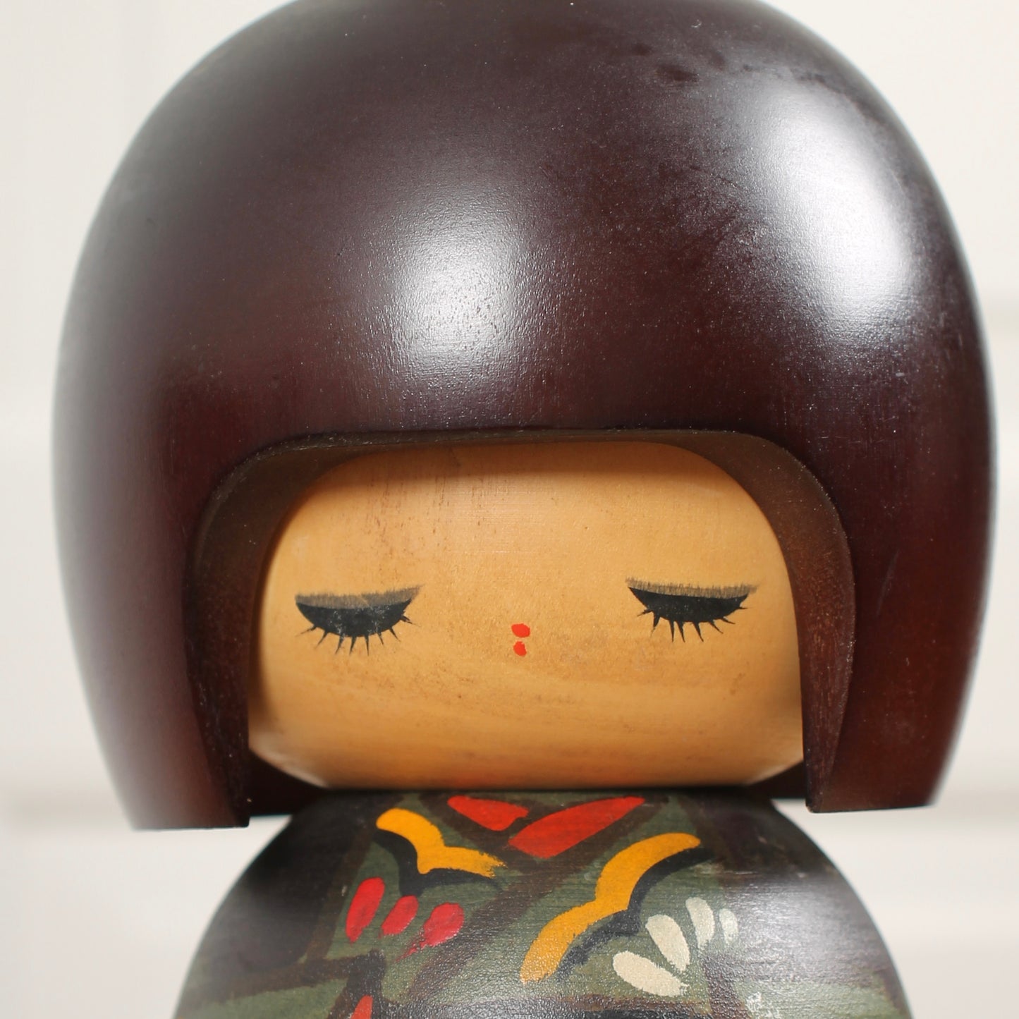 Vintage Japanese Kokeshi Doll Green Kimono