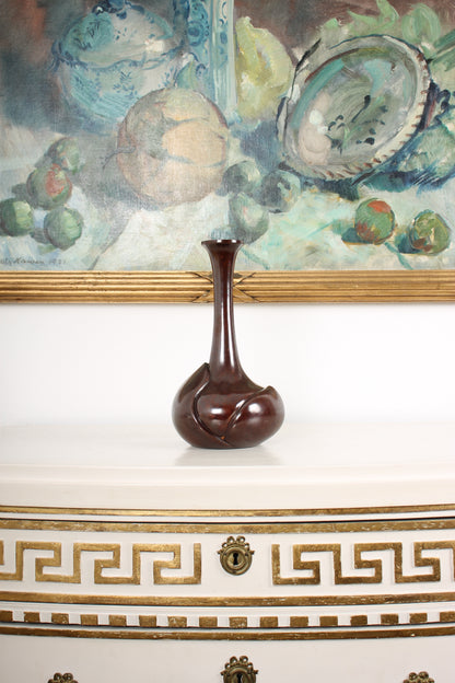 Vintage Japanese Bronze Vase by Nakajima Yasumi II