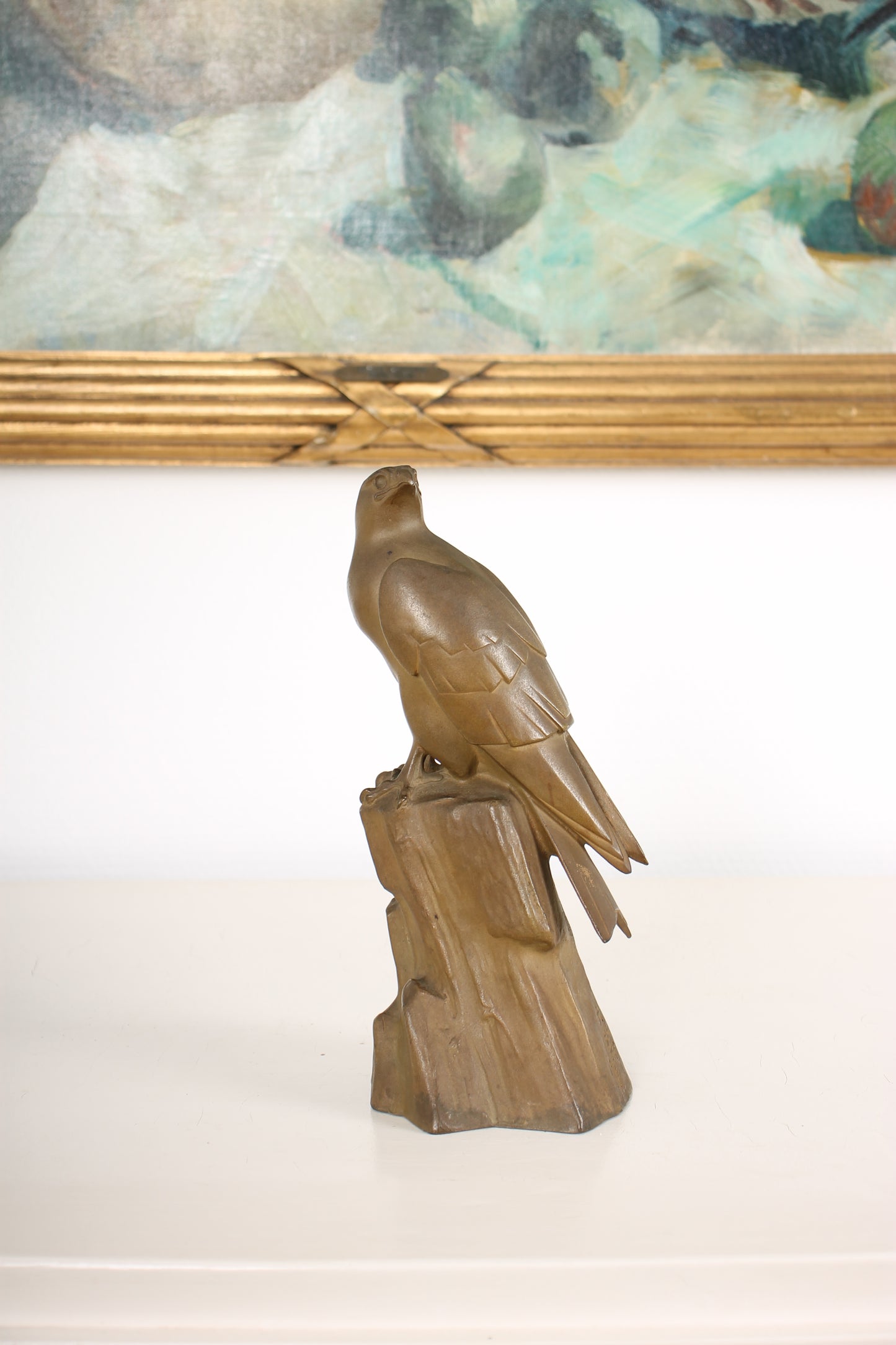 Vintage Japanese Bronze Eagle Sculpture by Tsuda Shinobu