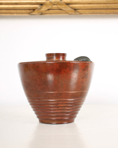 Vintage Japanese Bronze Vase by Habara Ichiyo