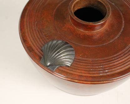 Vintage Japanese Bronze Vase by Habara Ichiyo