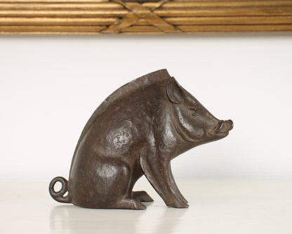 Vintage Japanese Bronze Boar Sculpture by Tsuda Eijyu