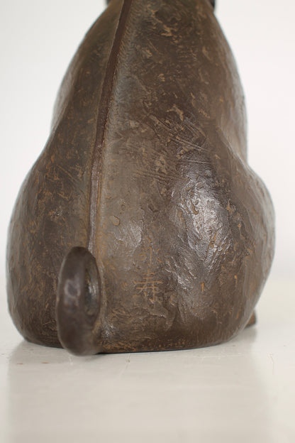 Vintage Japanese Bronze Boar Sculpture by Tsuda Eijyu