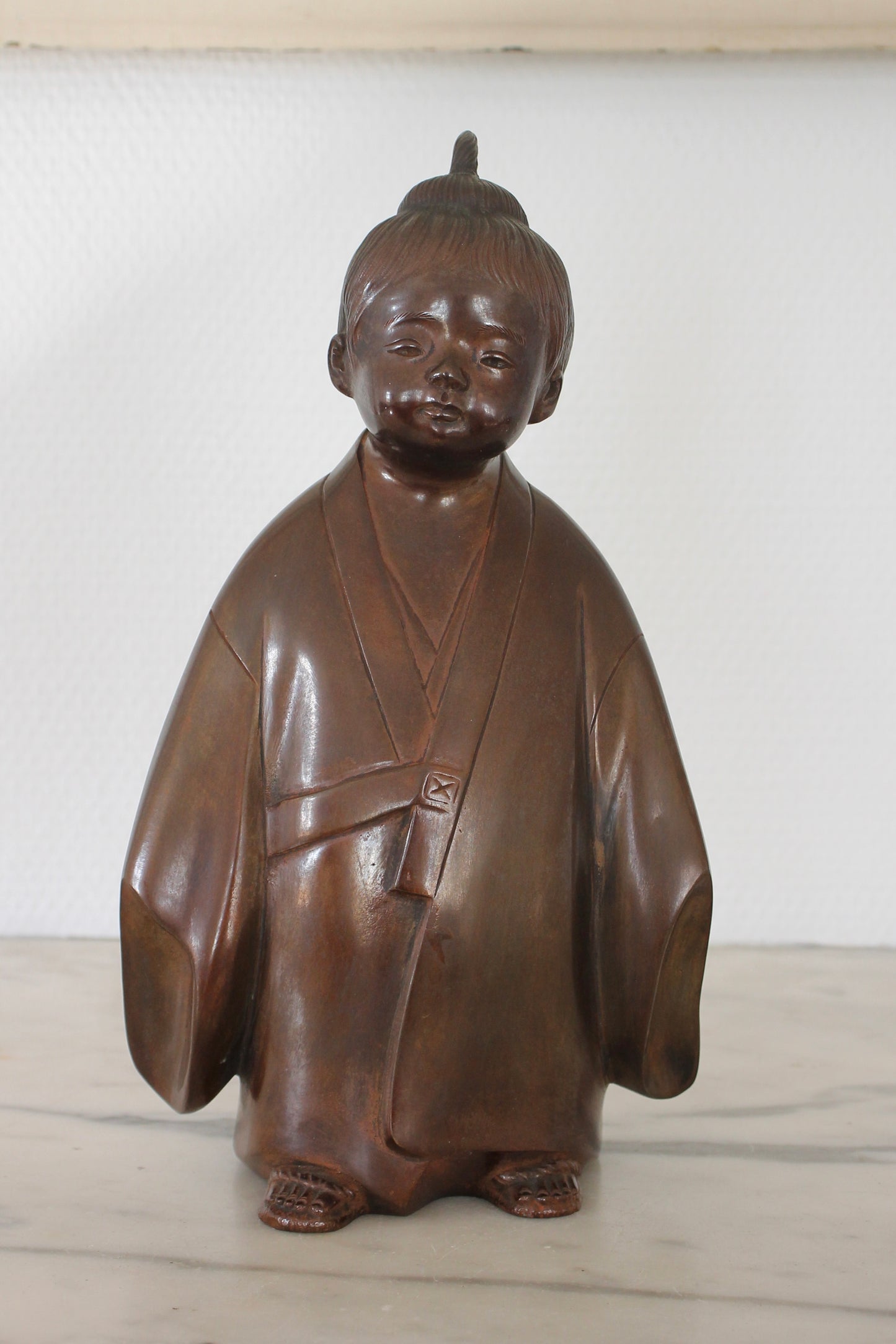 Vintage Japanese Bronze Sculpture of Selflessness Child