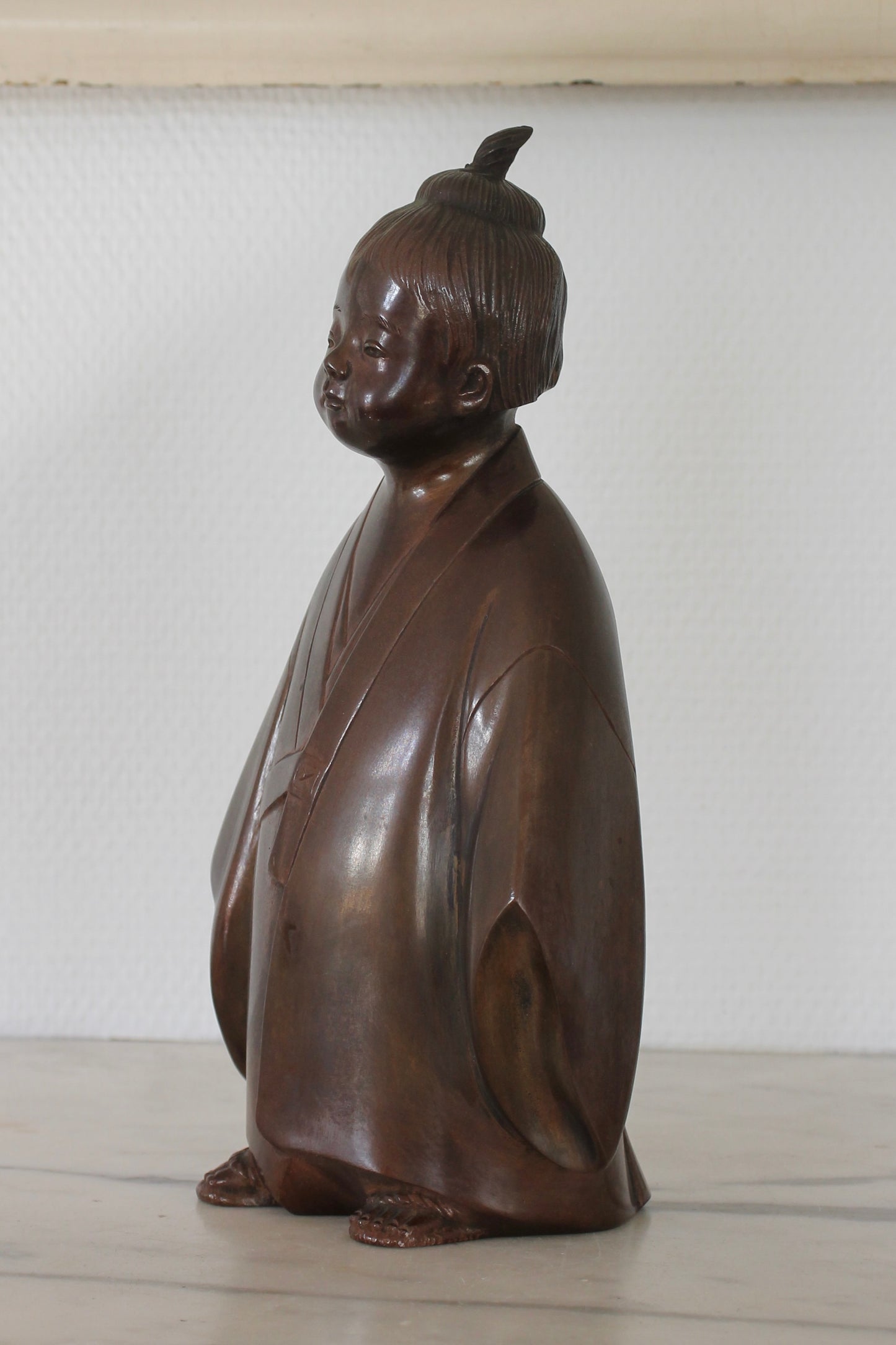 Vintage Japanese Bronze Sculpture of Selflessness Child