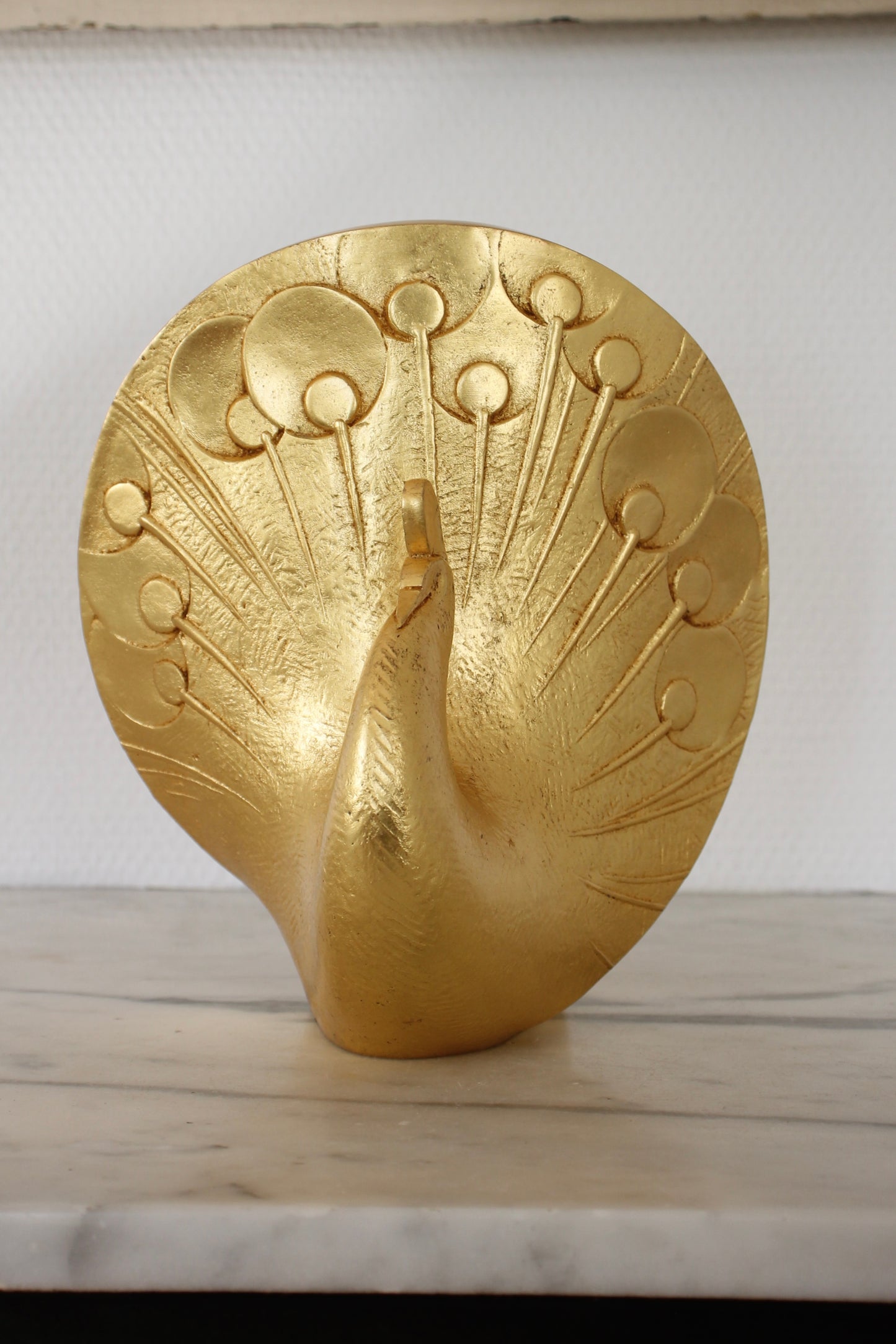 Vintage Japanese Bronze Sculpture of Peacock