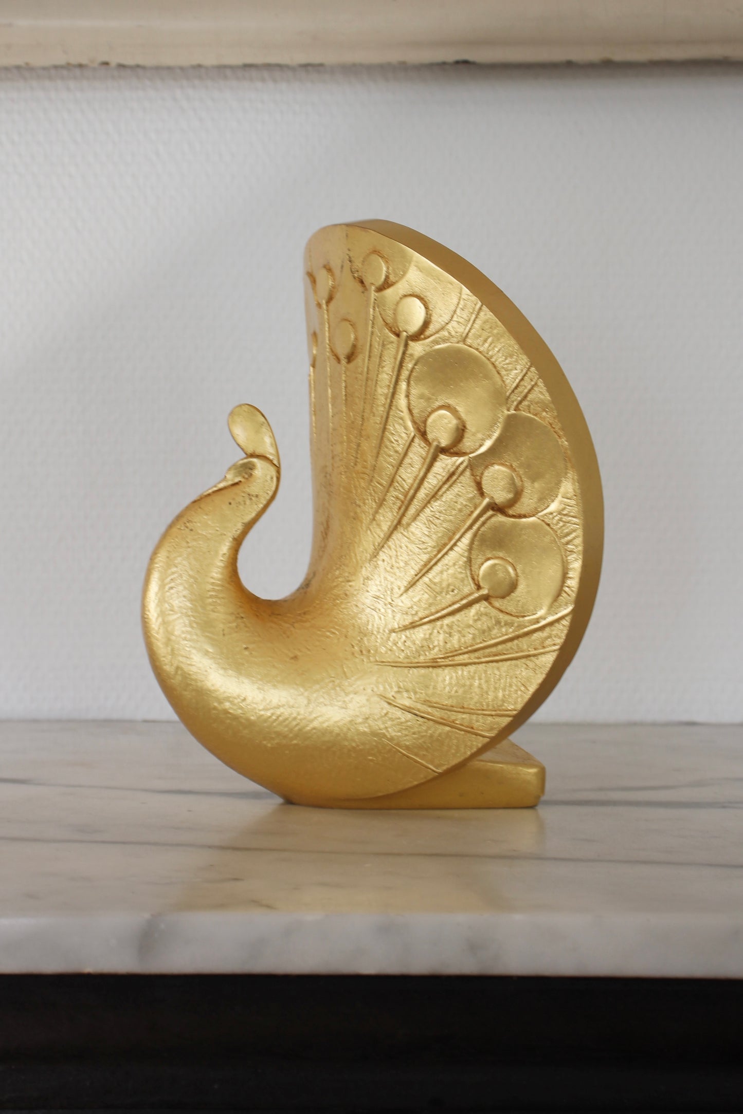 Vintage Japanese Bronze Sculpture of Peacock